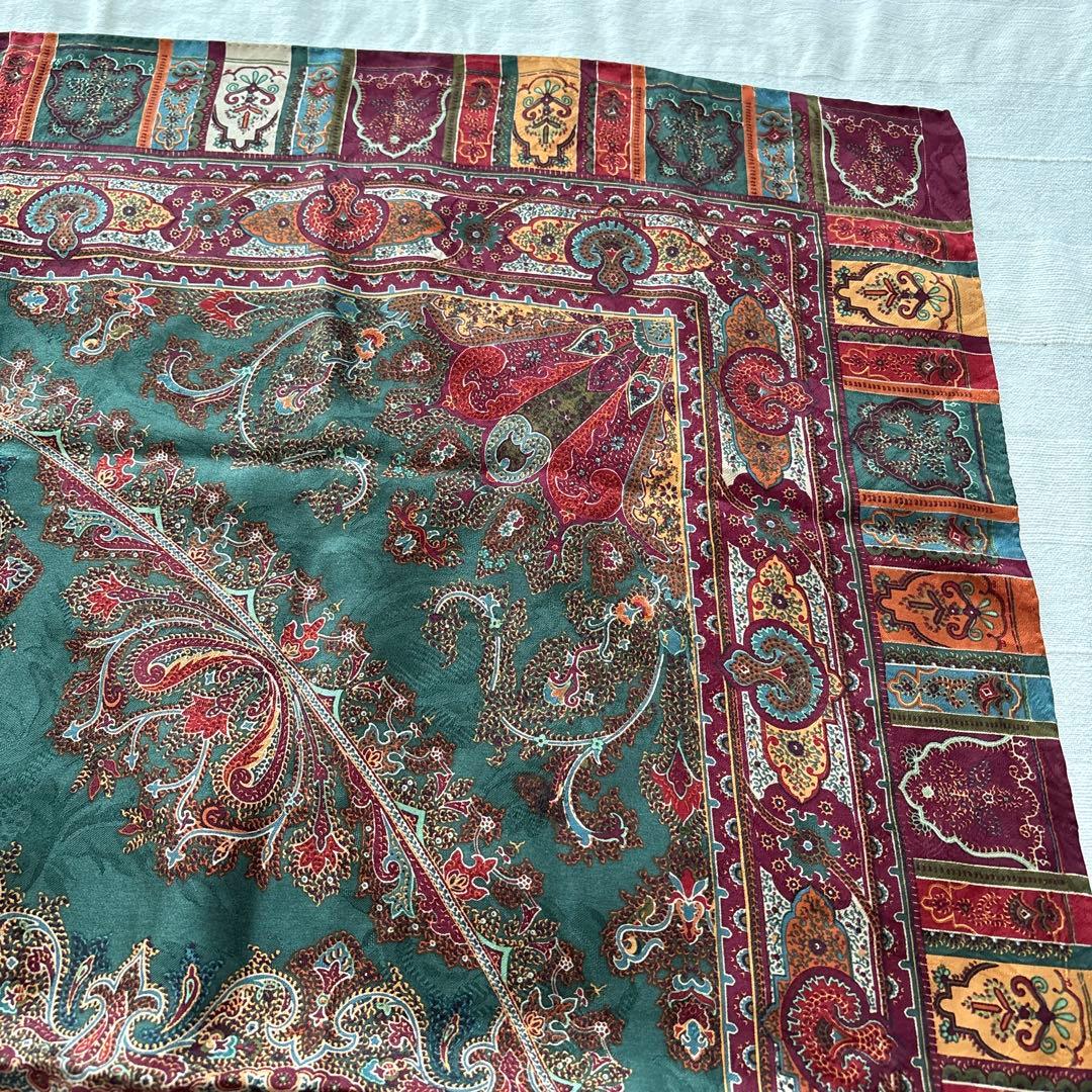 ラルフローレン　シルク　スカーフ　ペイズリー　RALPH LAUREN SILK