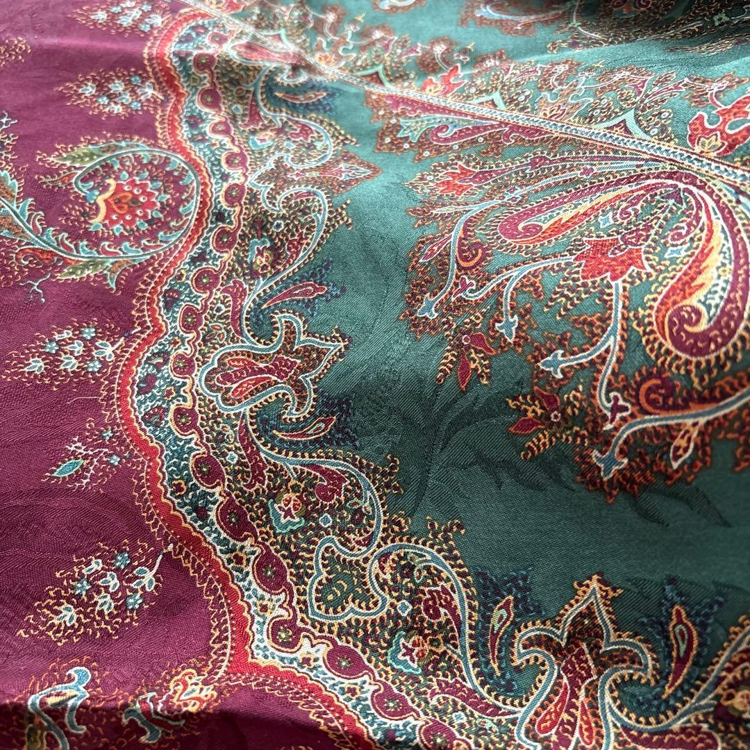 ラルフローレン　シルク　スカーフ　ペイズリー　RALPH LAUREN SILK