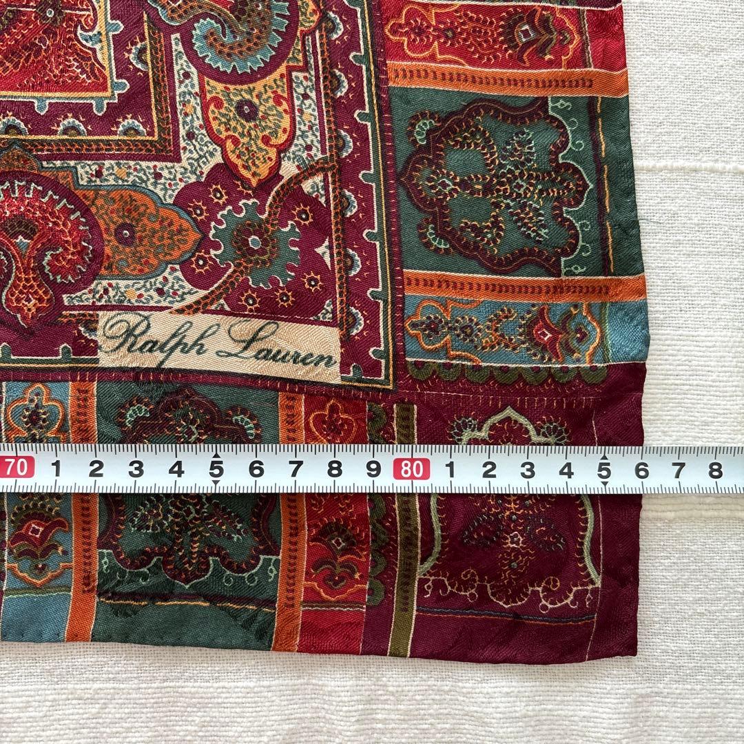 ラルフローレン　シルク　スカーフ　ペイズリー　RALPH LAUREN SILK