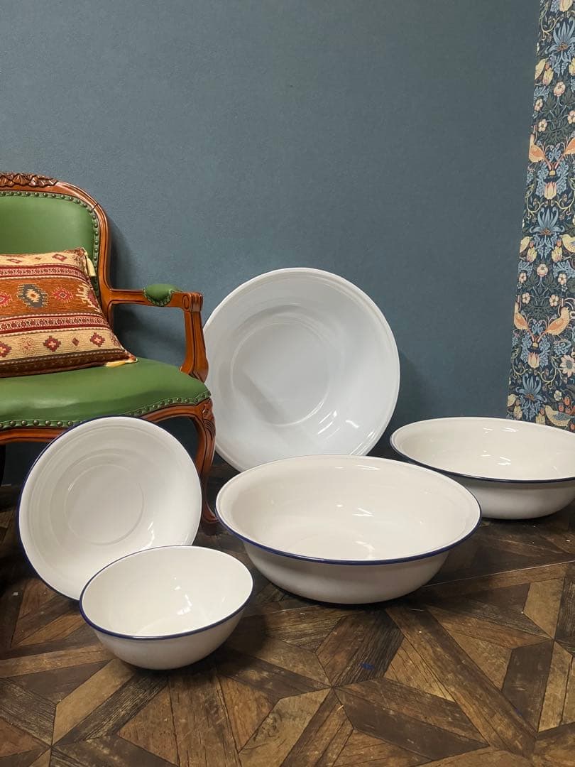 超希少 超特大 ホーロー タライ ベビーバス セット インテリア アンティーク