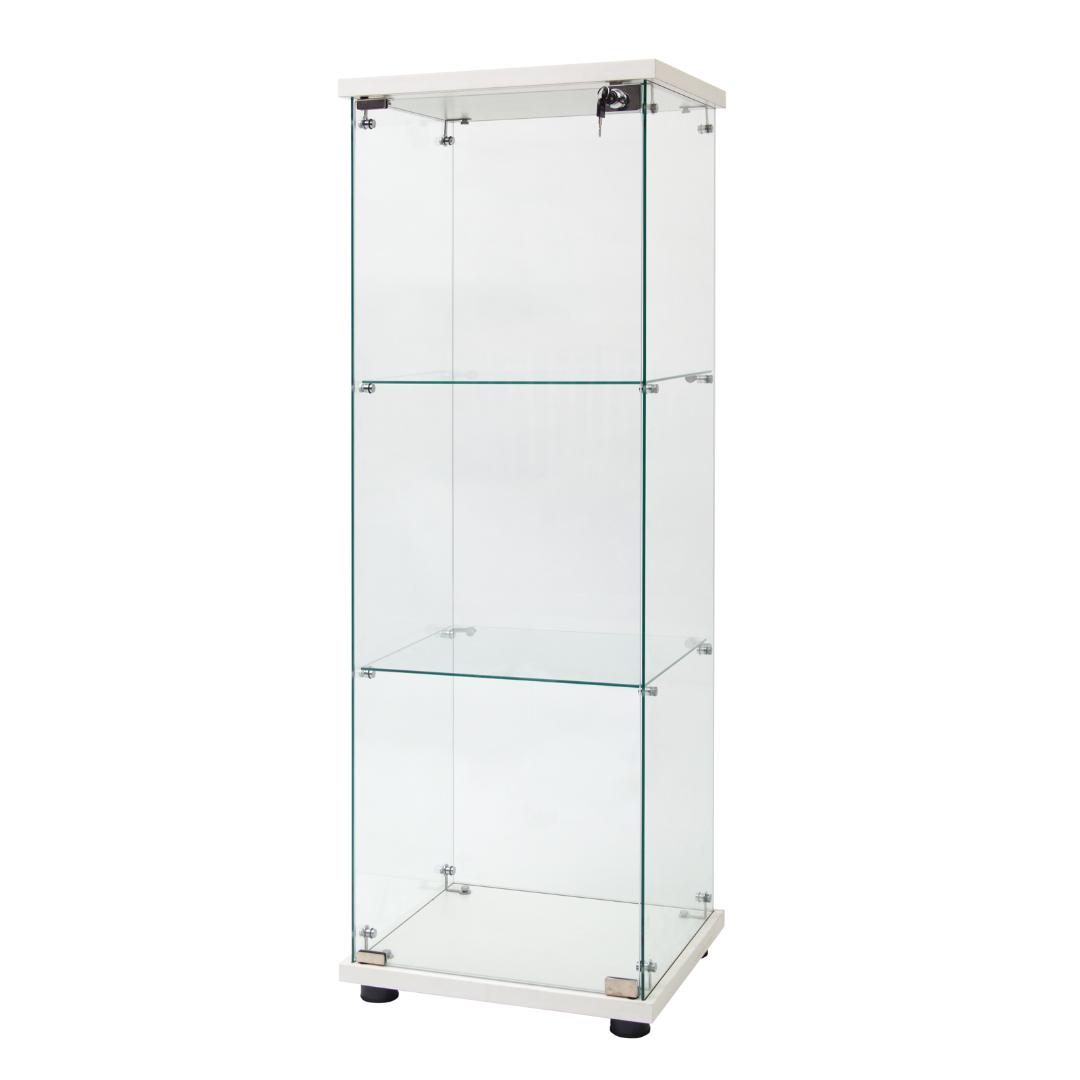 ≪値下げ≫【新品】ガラスコレクションケース｜3段スリム白｜フィギュア棚