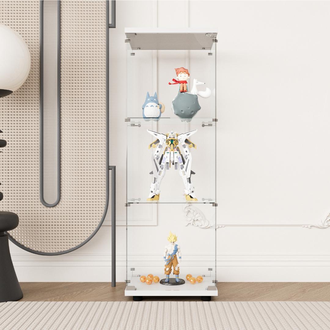 ≪値下げ≫【新品】ガラスコレクションケース｜3段スリム白｜フィギュア棚