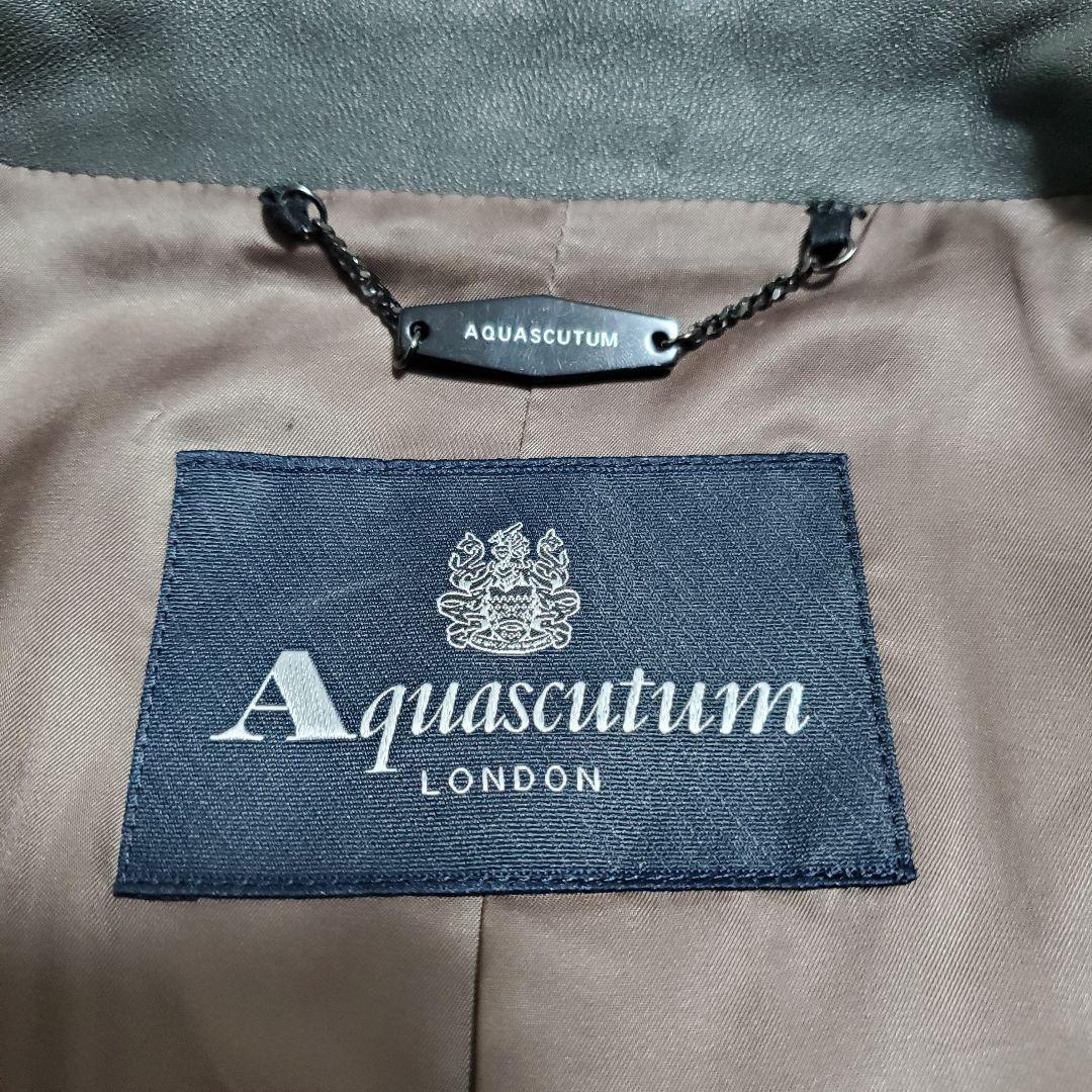 美品✨アクアスキュータム　ラムレザー　シングルライダース　グレー　たねちー様