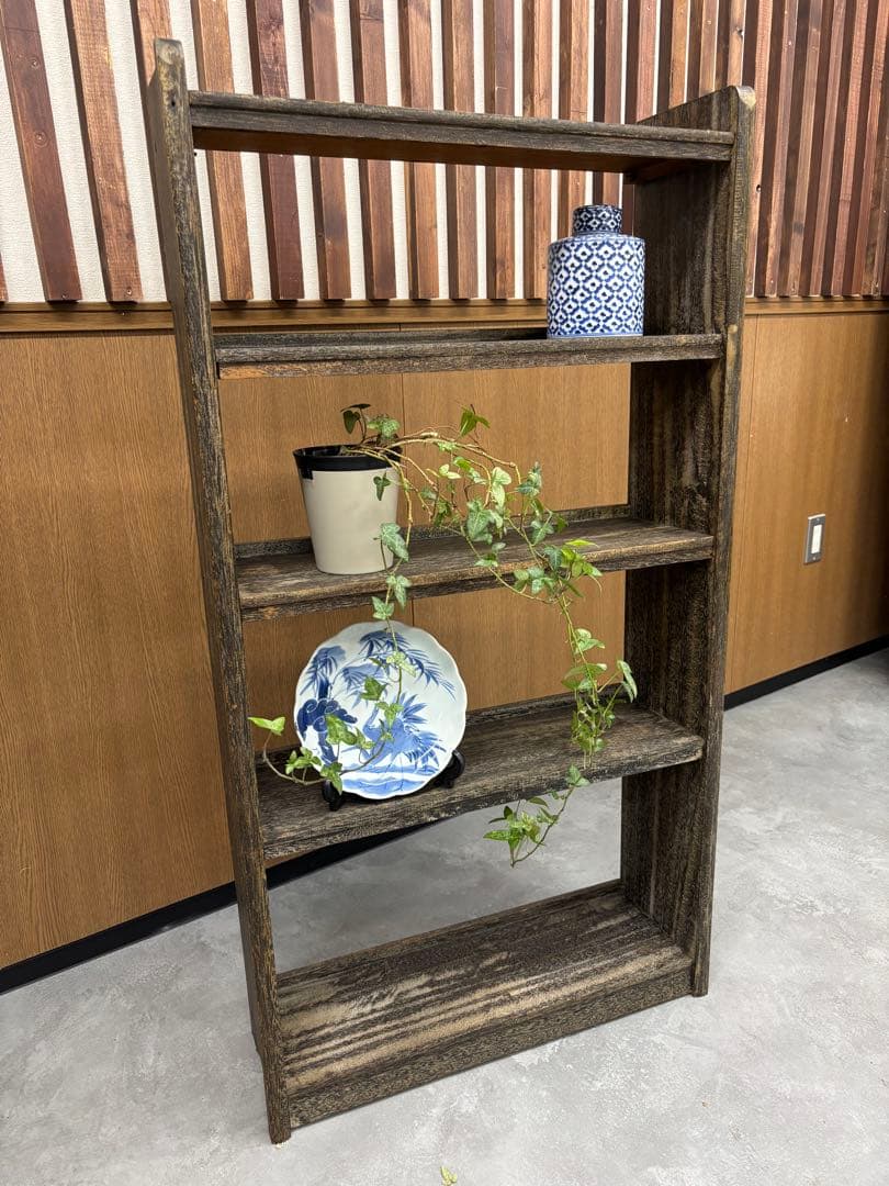 木製 5段ラック 本棚 ヴィンテージ レトロ 古道具 レトロ インテリア