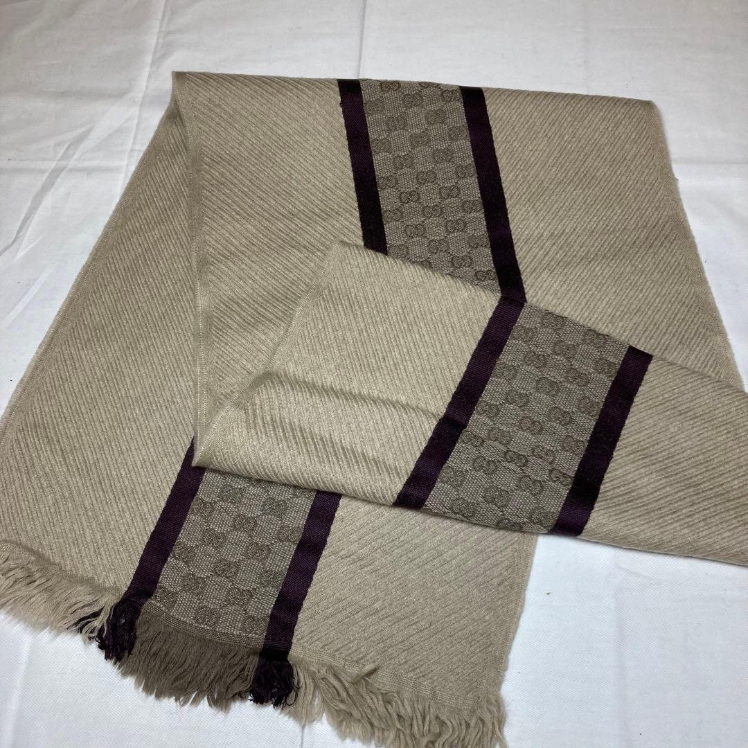 GUCCI/グッチ 　マフラー　ブラウン系　ウール/シルク　B60