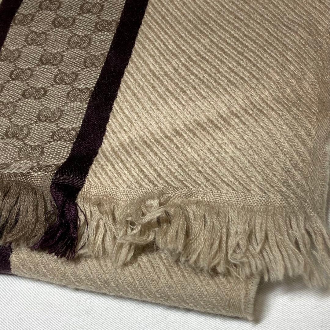 GUCCI/グッチ 　マフラー　ブラウン系　ウール/シルク　B60