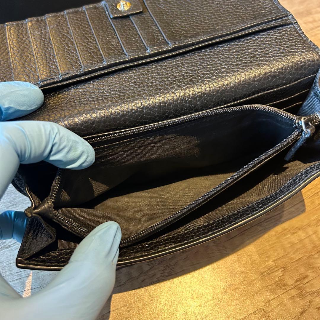 【美品】　GUCCI グッチ　黒 レザー 長財布