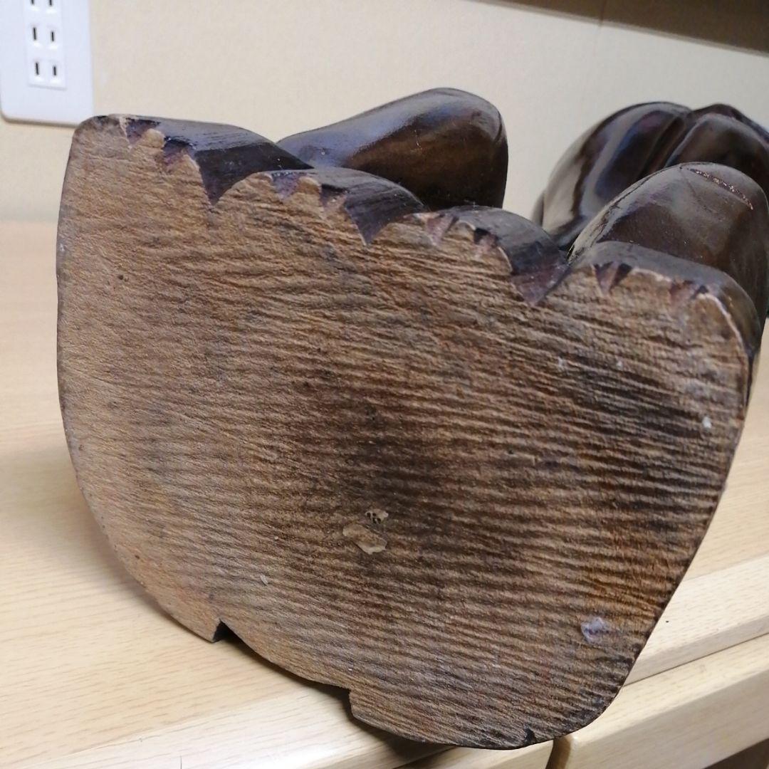 木彫りのネコの置物 木 ネコ 置物 インテリア 癒やし オブジェ 縦 92cm