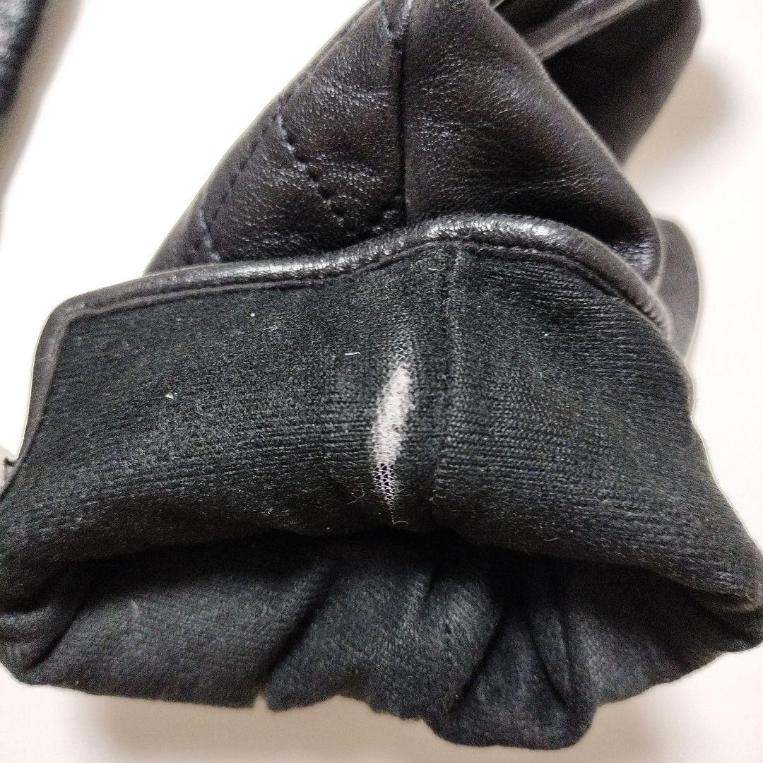 BURBERRYBLACKLABEL　黒 レザー 手袋　グローブ　キルティング