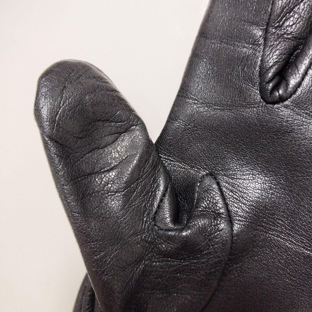 BURBERRYBLACKLABEL　黒 レザー 手袋　グローブ　キルティング