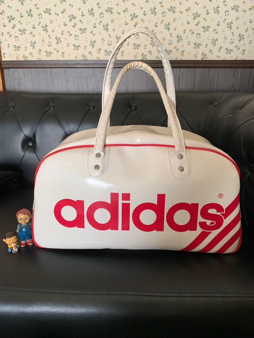 adidas 90sビンテージエナメルACEオリジナルボストンバッグ ホワイト