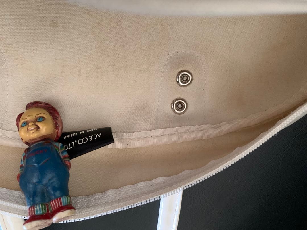 adidas 90sビンテージエナメルACEオリジナルボストンバッグ ホワイト