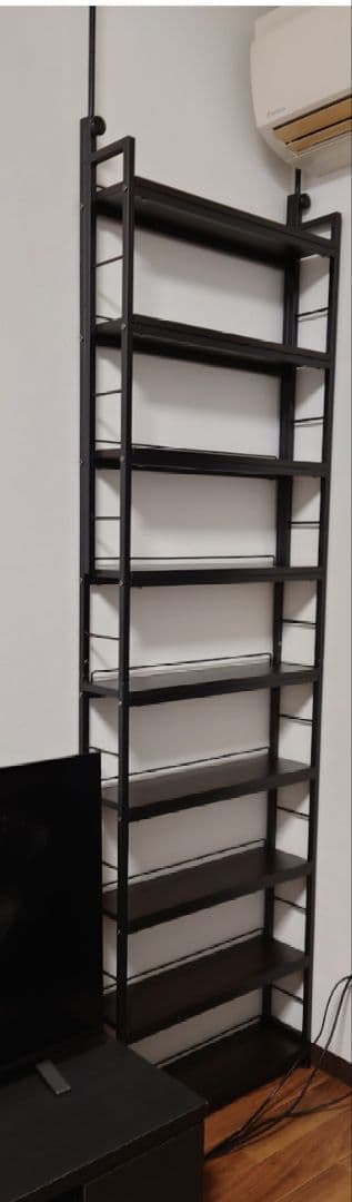 山善　本棚 (突っ張り) RTRS-6015(DBR/SBK)