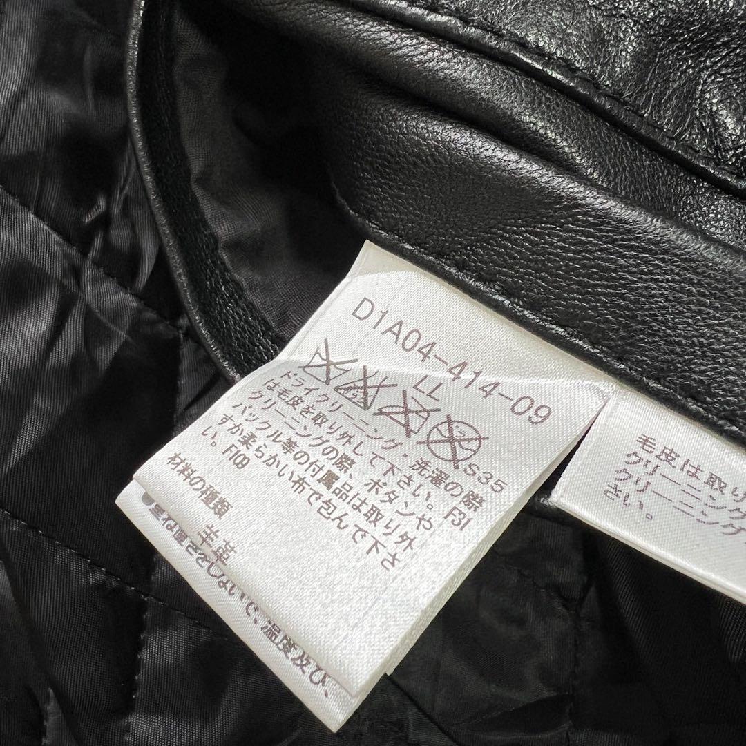 希少LLサイズ　バーバリーブラックレーベル　レザーコート　キルティング　黒