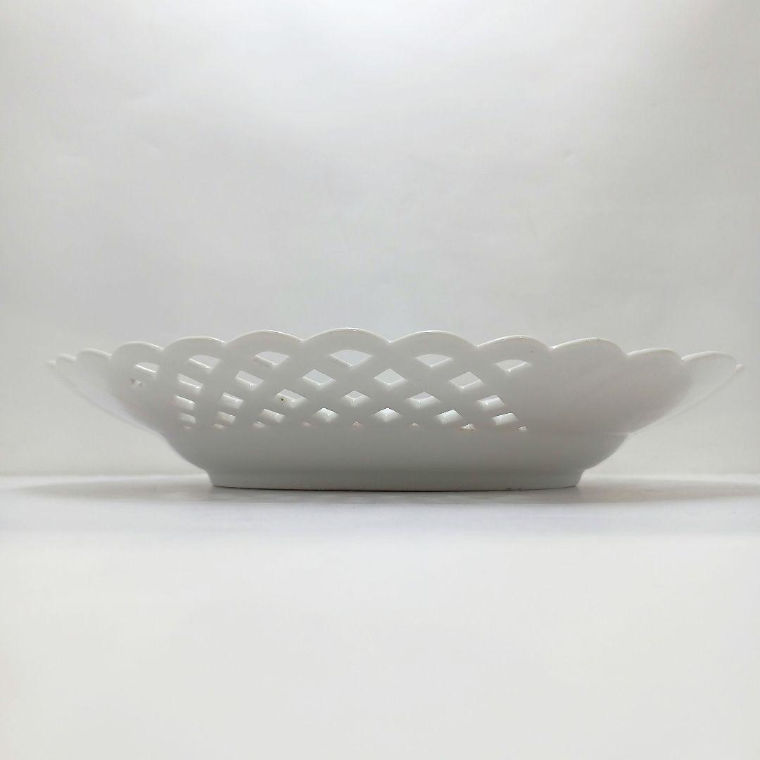 Y2436-1 アンティークマイセン フラワー 透かしプレート 直径23㎝　の