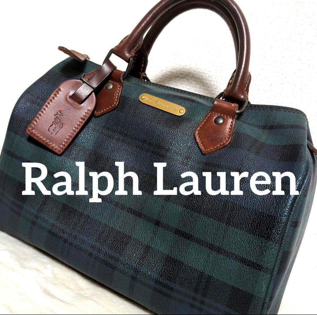 dj21 Ralph Lauren ミニボストンバッグ 緑 チェック柄