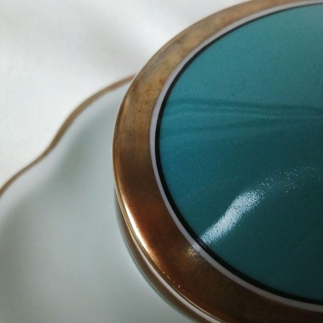 リチャードジノリ　コンテッサターコイズ　インペロブルーマスタードポット　調味料入