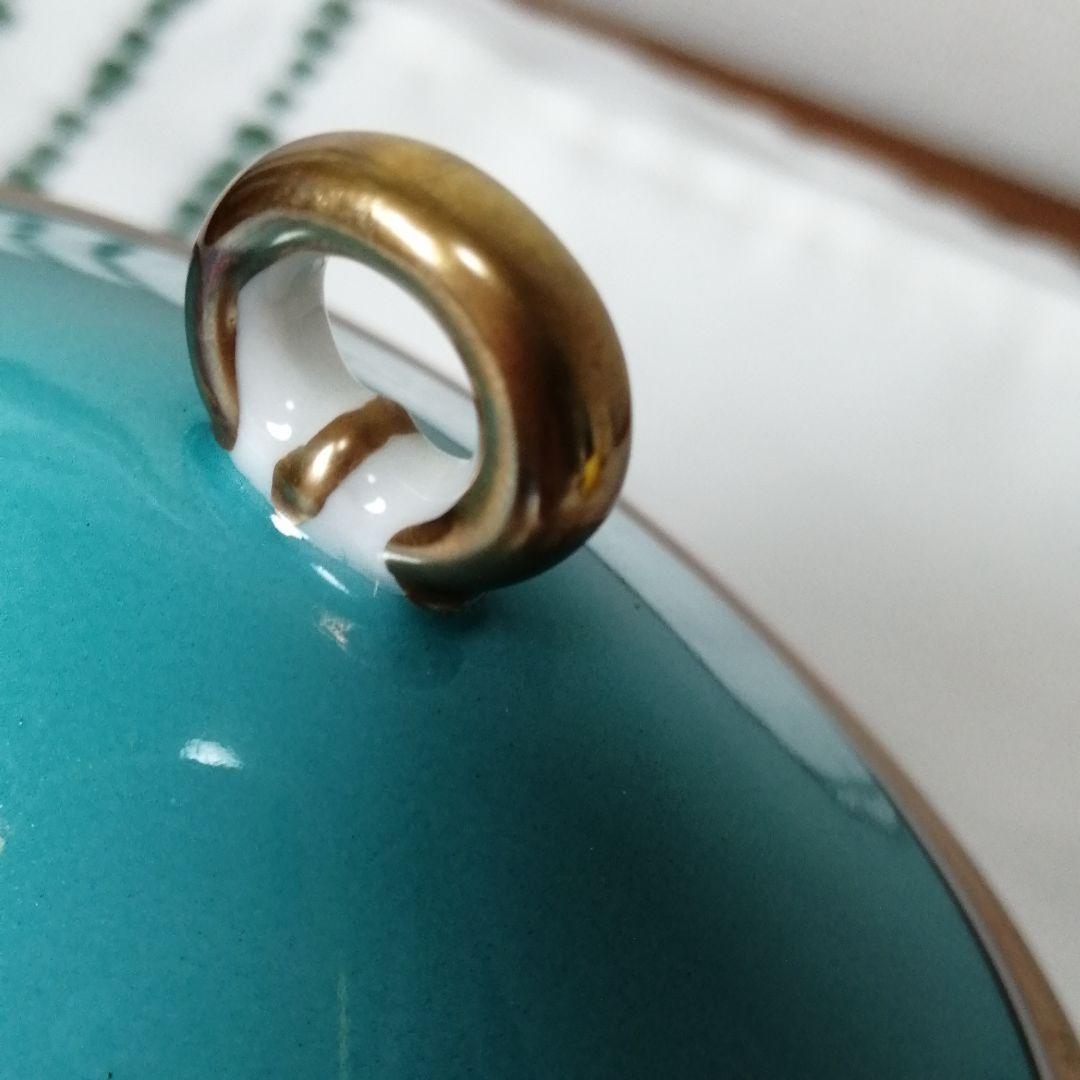 リチャードジノリ　コンテッサターコイズ　インペロブルーマスタードポット　調味料入