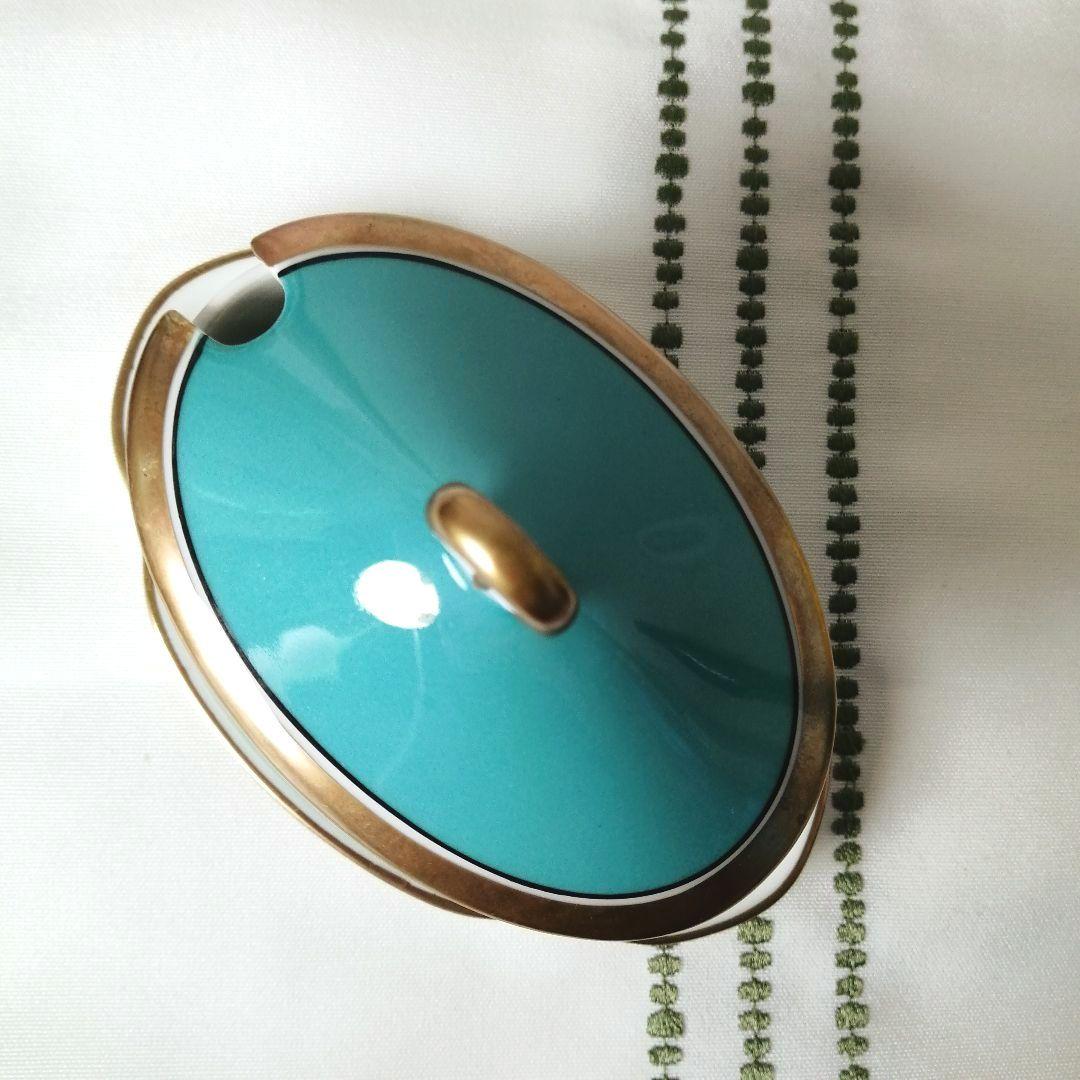 リチャードジノリ　コンテッサターコイズ　インペロブルーマスタードポット　調味料入