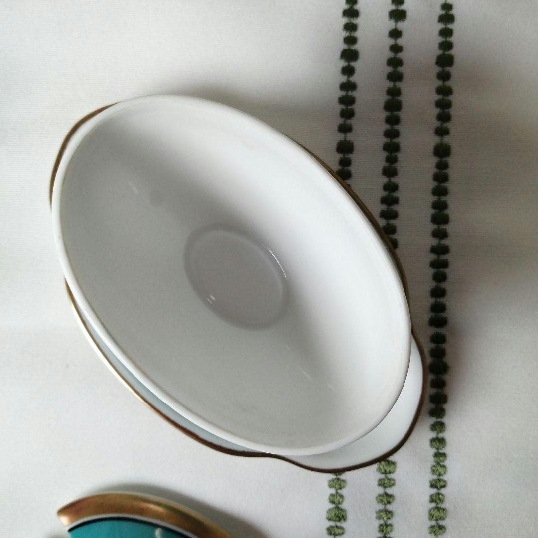 リチャードジノリ　コンテッサターコイズ　インペロブルーマスタードポット　調味料入