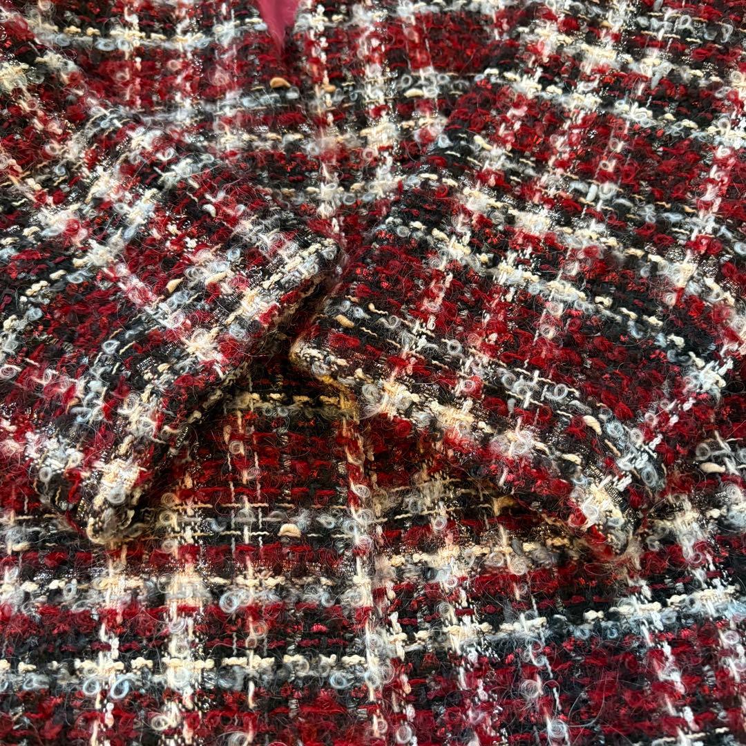 新品✨グレースクラス　2wayフォックスファー付ツイードコート　定価約10万円