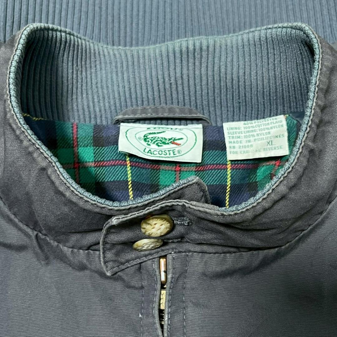 90s LACOSTE 裏地チェック　ブルゾン　ジャケット PM123