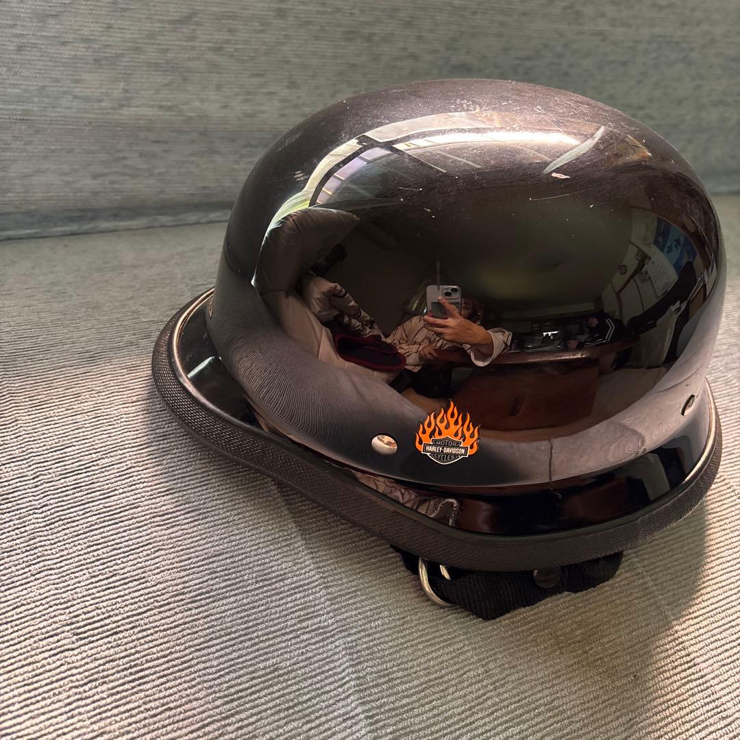 ブラック半帽ヘルメット