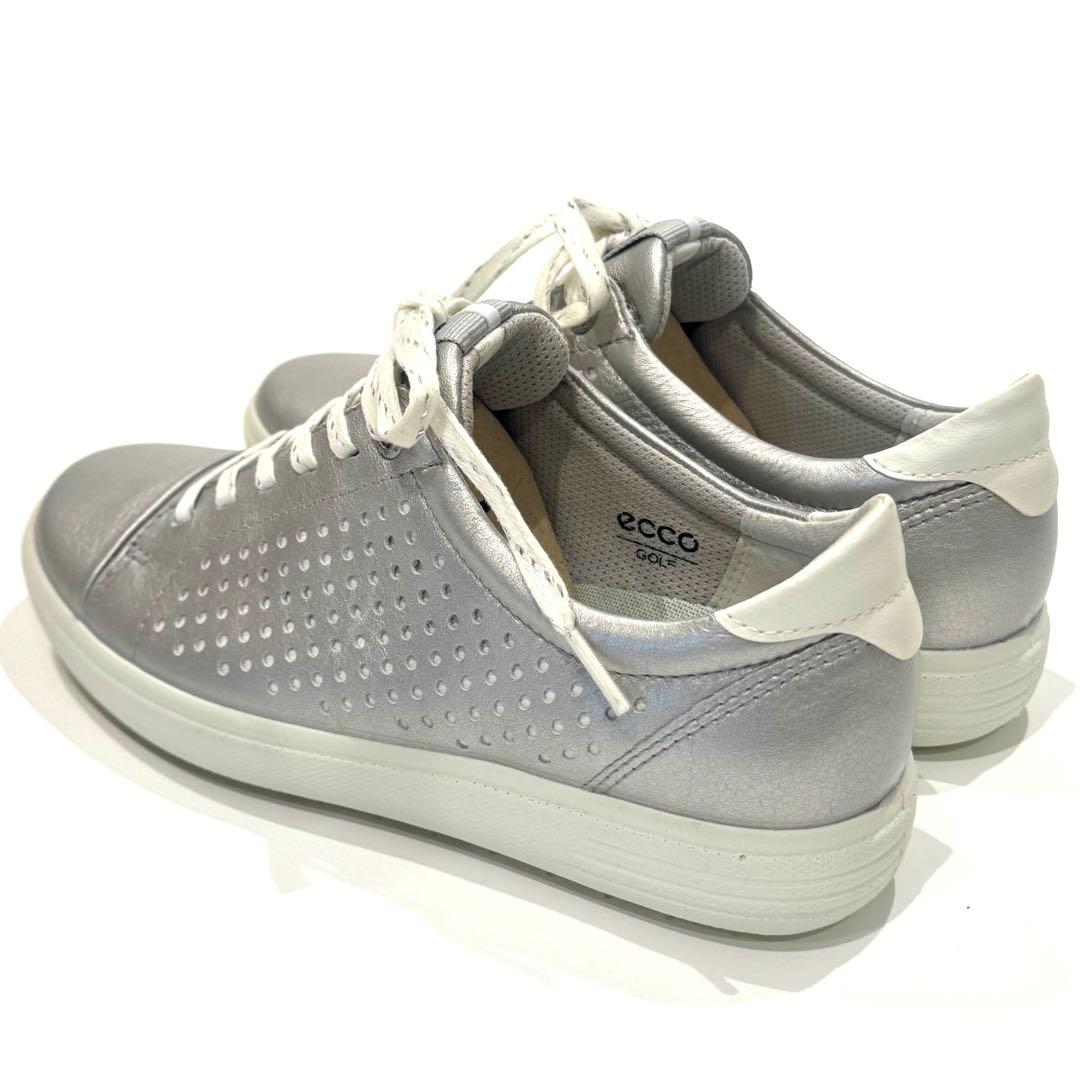 ゴルフシューズECCO CASUAL HYBRIDシルバーレディース23.5㎝