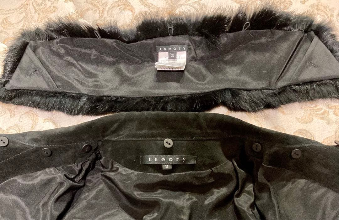 theory セオリー　本革ヌバックレザー&ラビットファー　トラッカージャケット