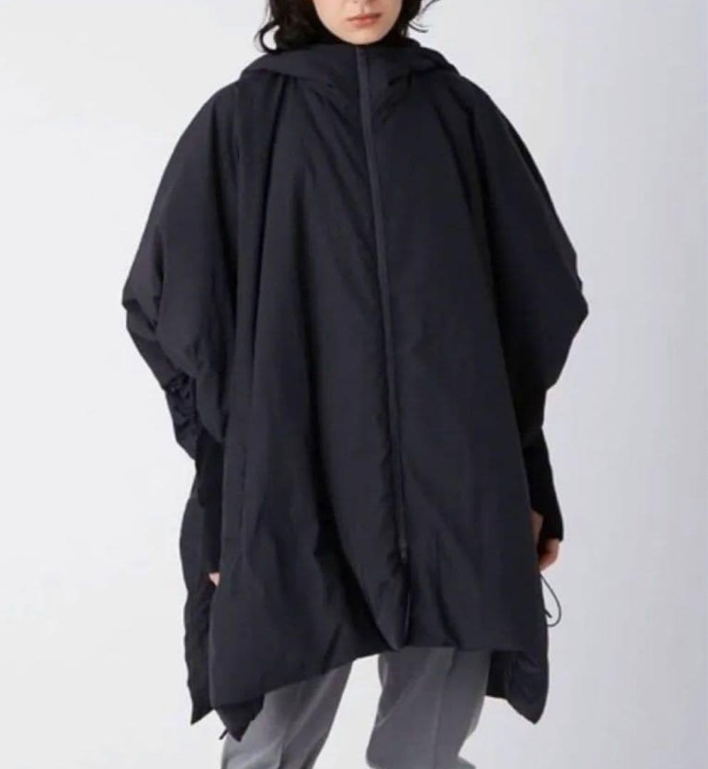 美品　ミラオーウェン サスティナブル　サイド　リボン　ダウン　ポンチョ