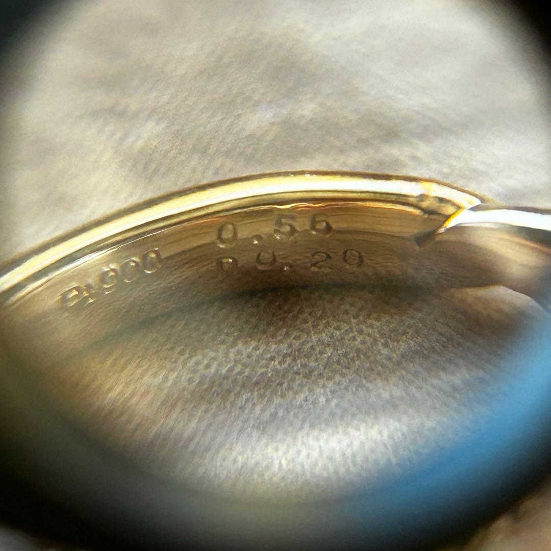 インペリアルトパーズ ダイヤモンド　プラチナ K18 コンビリング