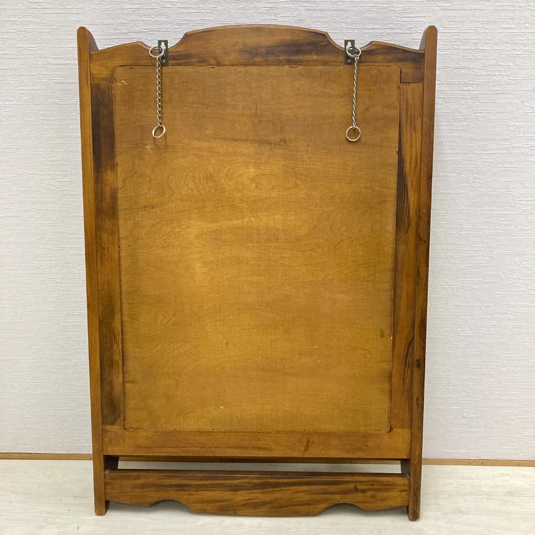 【オールドカリモク】コロニアル　ウォールミラー　壁掛け鏡　レトロ