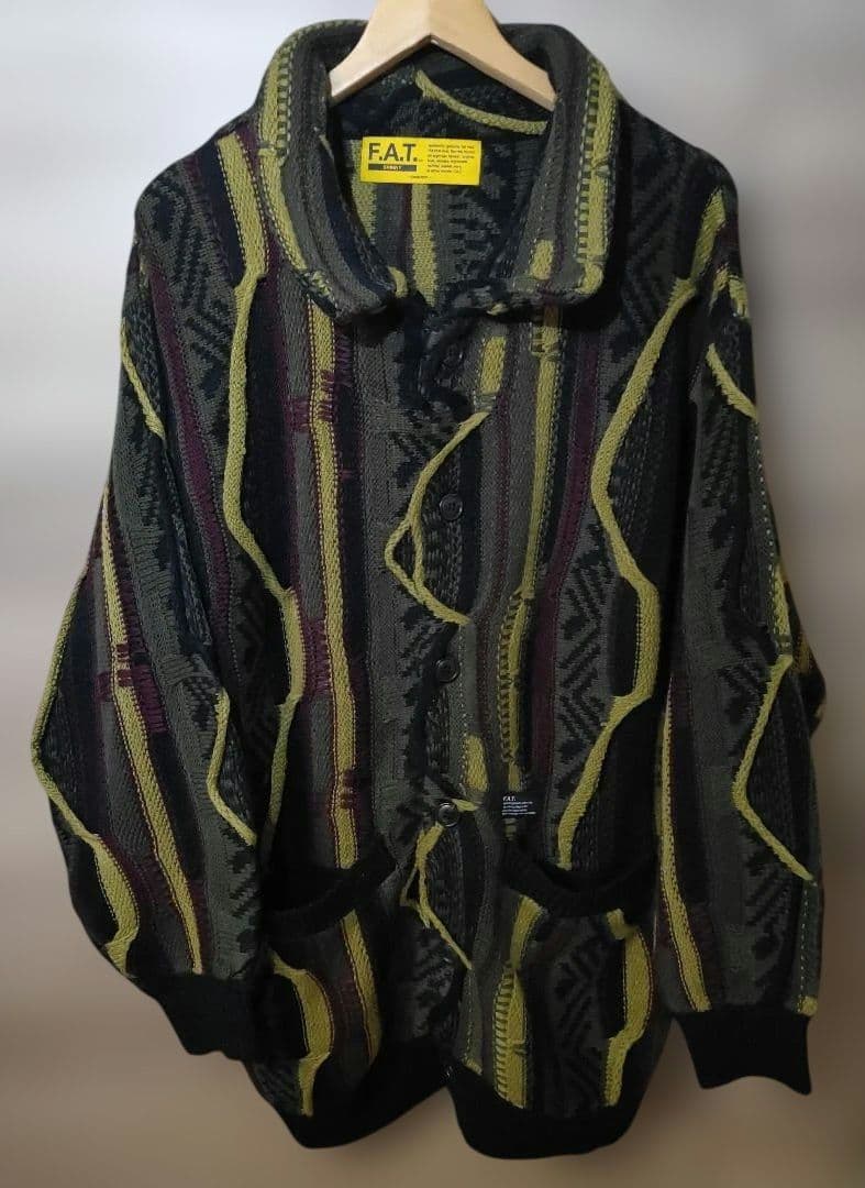 未使用に近い極美品 FAT 3Dニットカーディガン サイズSKINNY(L)