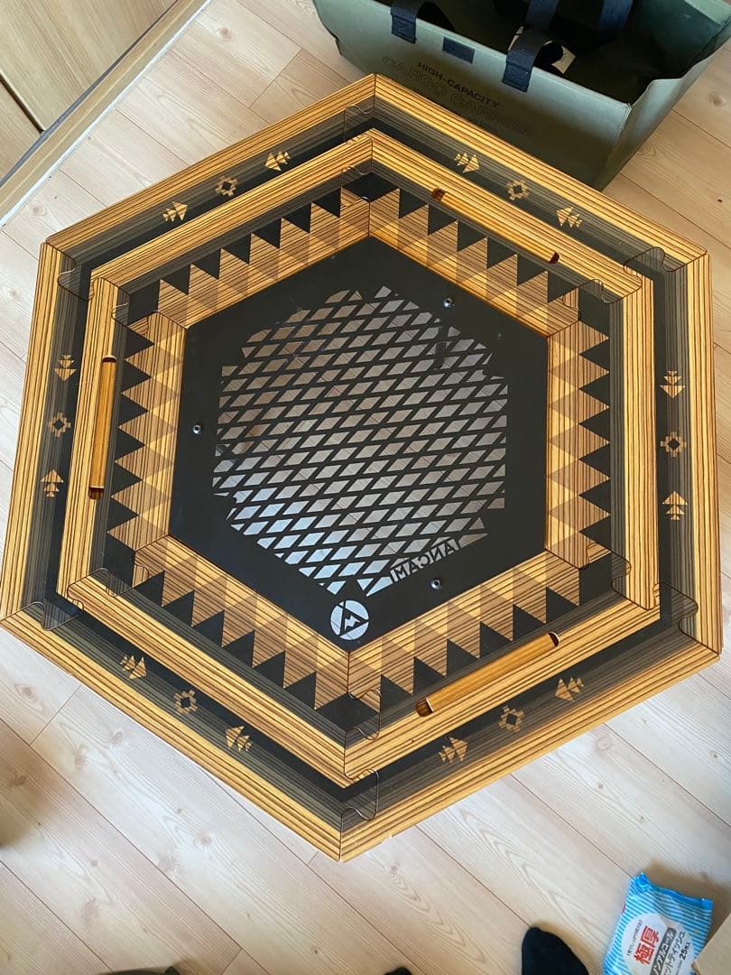 しま次郎ンドル 六角テーブル メタヘキテ セット ケース付 キャンプ テーブル