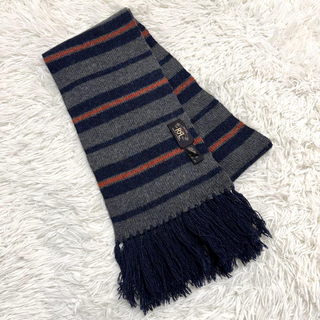 極美品✨ RRL ダブルアールエル マフラー ボーダー ウール
