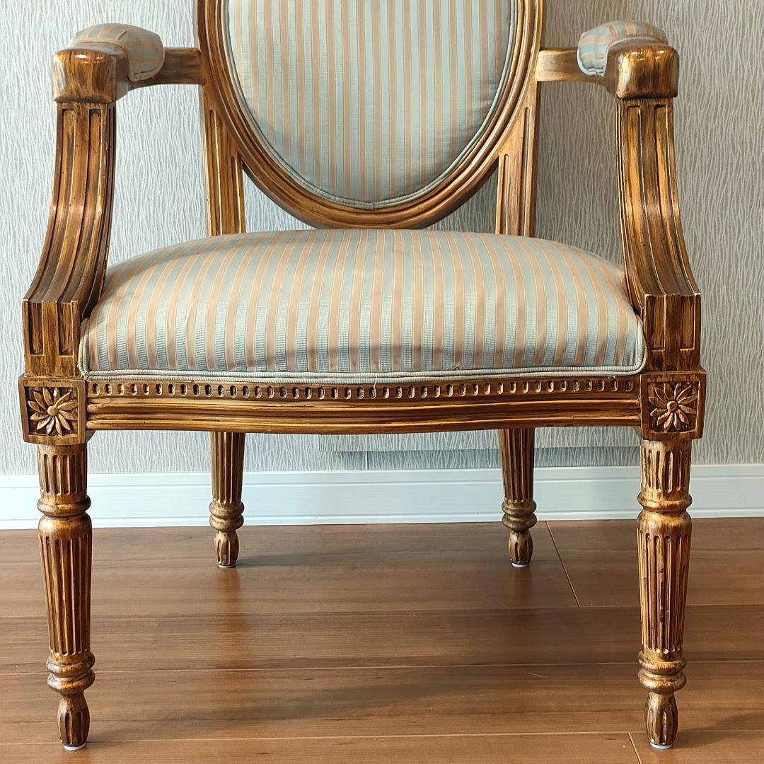 アンティーク　アームチェア　シャビーシック　リビングチェア②