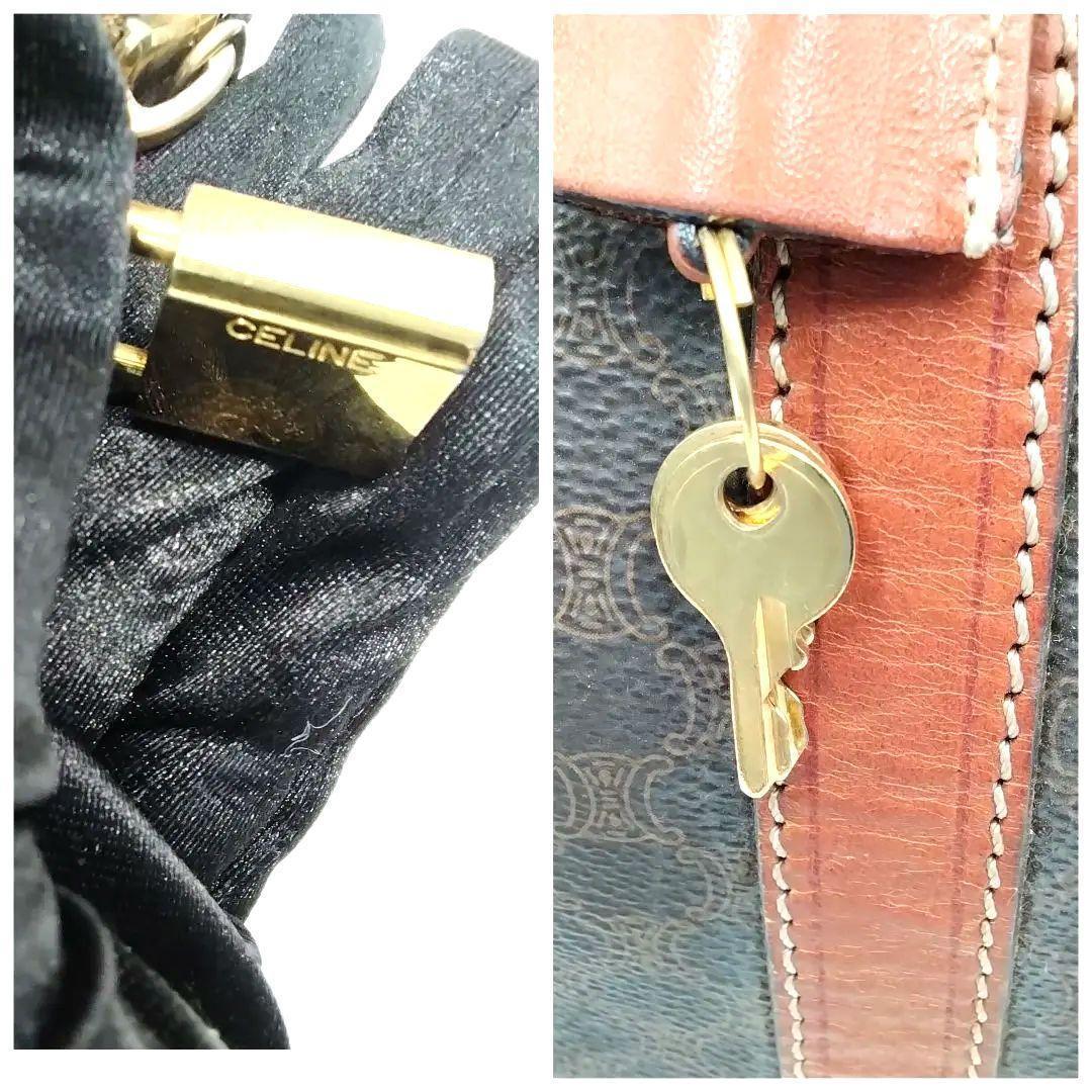 セリーヌ CELINE ボストンバッグ マカダム柄 南京錠 大容量