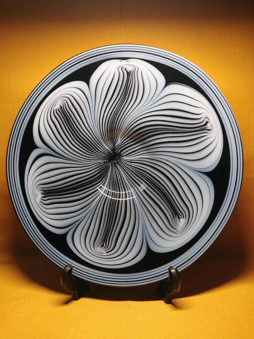 【美品】アート　ヨーロッパ　大皿　飾皿　ガラス　置物　工芸品　美術品　A1472