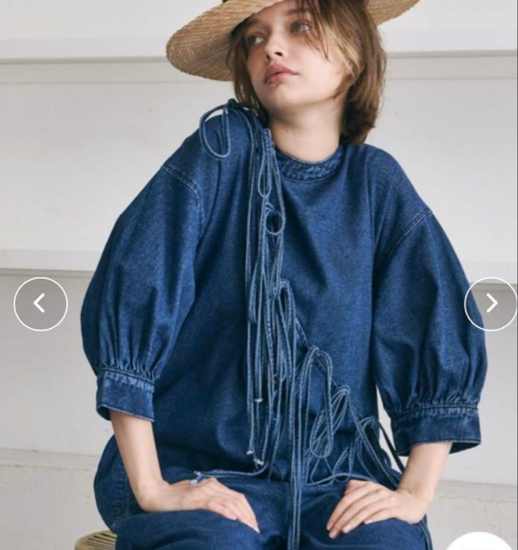 新品　M PERNA ハーフスリーブ　デニム　オールインワン　ペルナ　サロペット