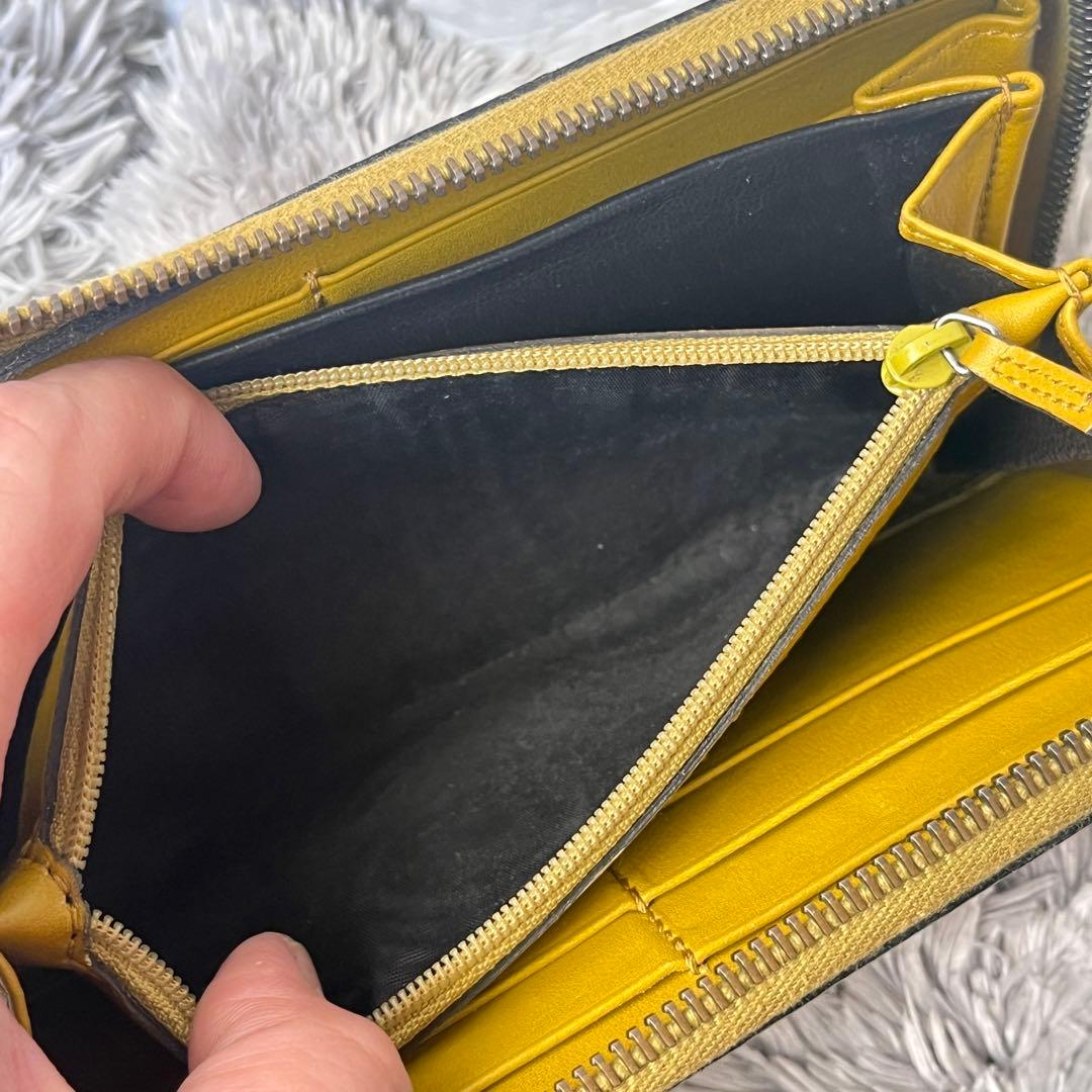 グッチ　ラウンドファスナー　マイクロシマ　マスタードイエロー　メンズ　レディース