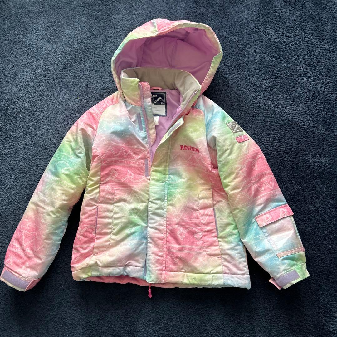 スキーウェアセット　調整可能　笛付き　手袋　プロテクター　110-130cm