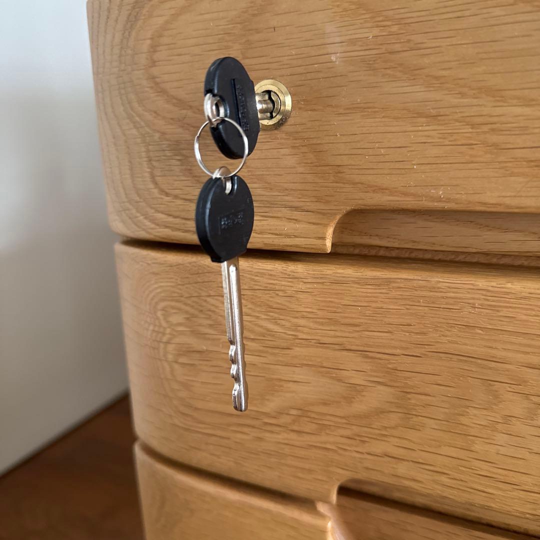 浜本工芸　②天板が昇降するワゴン(学習机４点セット)