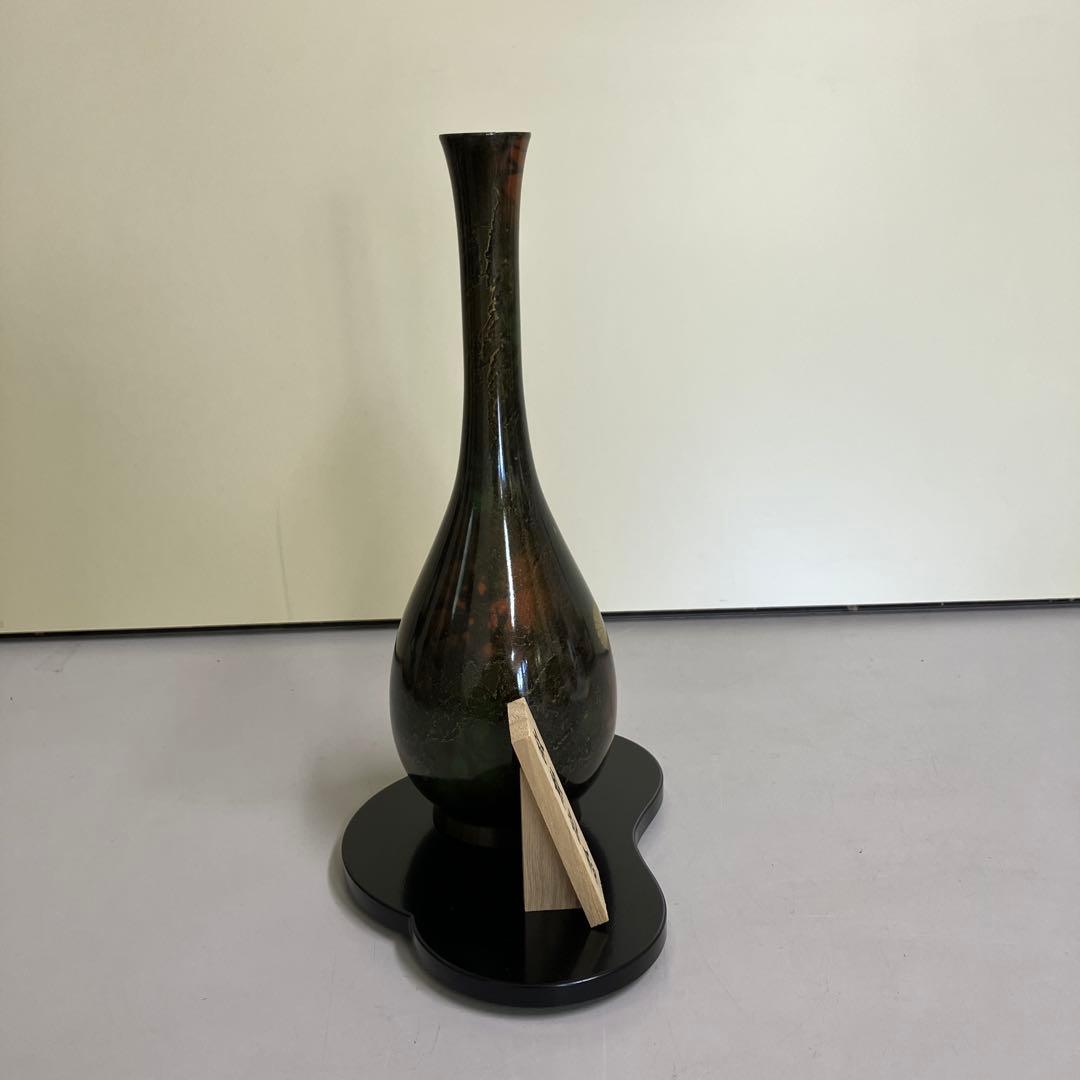 D壁 高岡銅器 青銅花瓶 松美堂 伝統工芸品 美術工芸 叙勲記念品 花瓶 箱付き