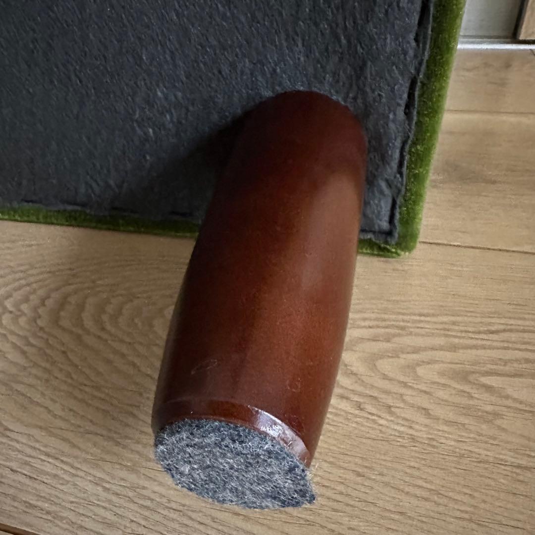 美品 カリモク60 オットマン モケットグリーン スツール