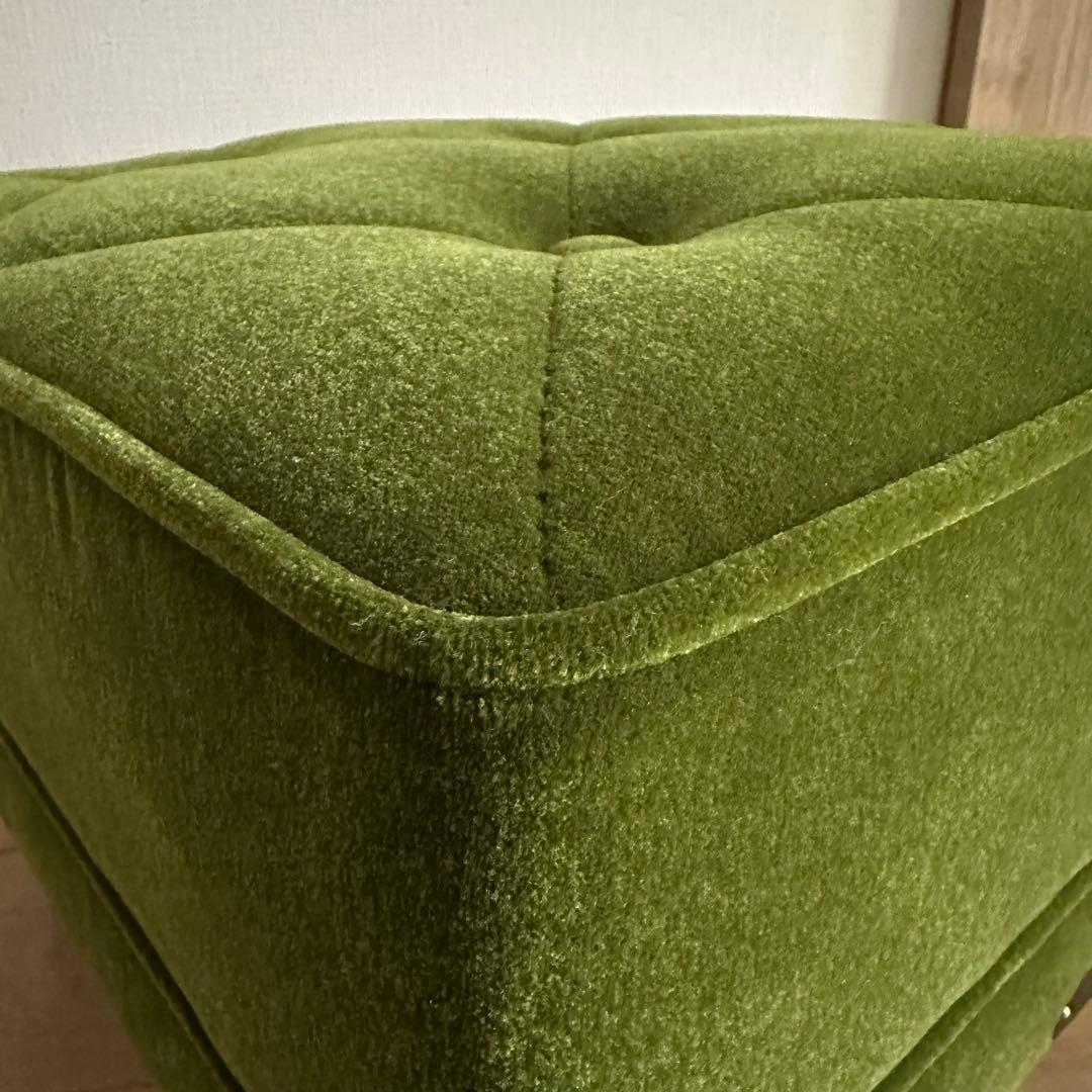 美品 カリモク60 オットマン モケットグリーン スツール