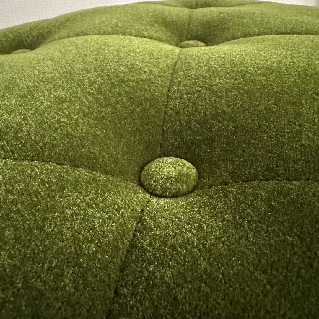 美品 カリモク60 オットマン モケットグリーン スツール