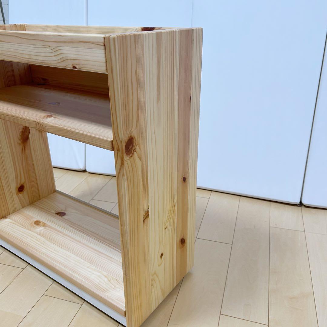 無印良品 パイン材デスクワゴン 幅24×奥行55×高さ57.5cm 天然木　無垢