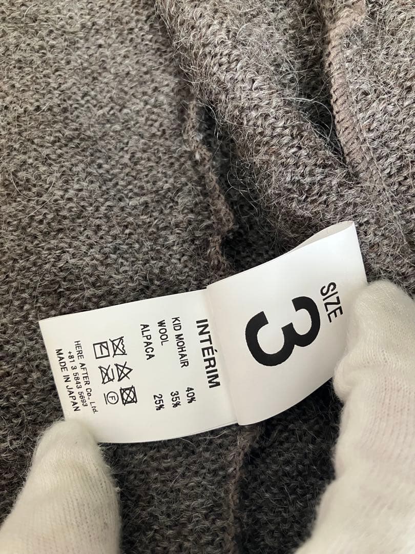 INTERIMインテリム 50's キッドモヘアカーディガン　サイズ3 毛足長め
