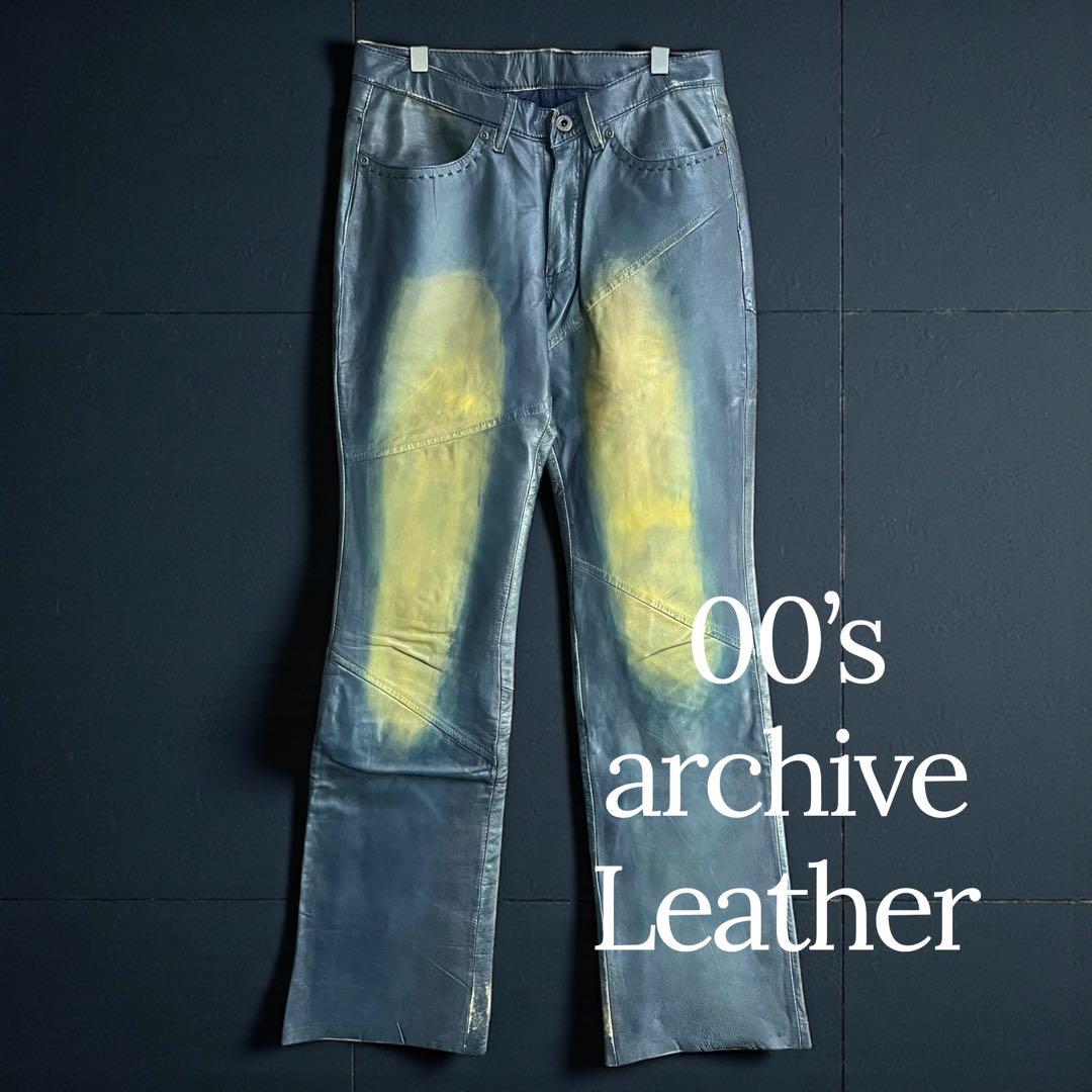 2912925 homme レザーフレアパンツ Y2K archives 00s