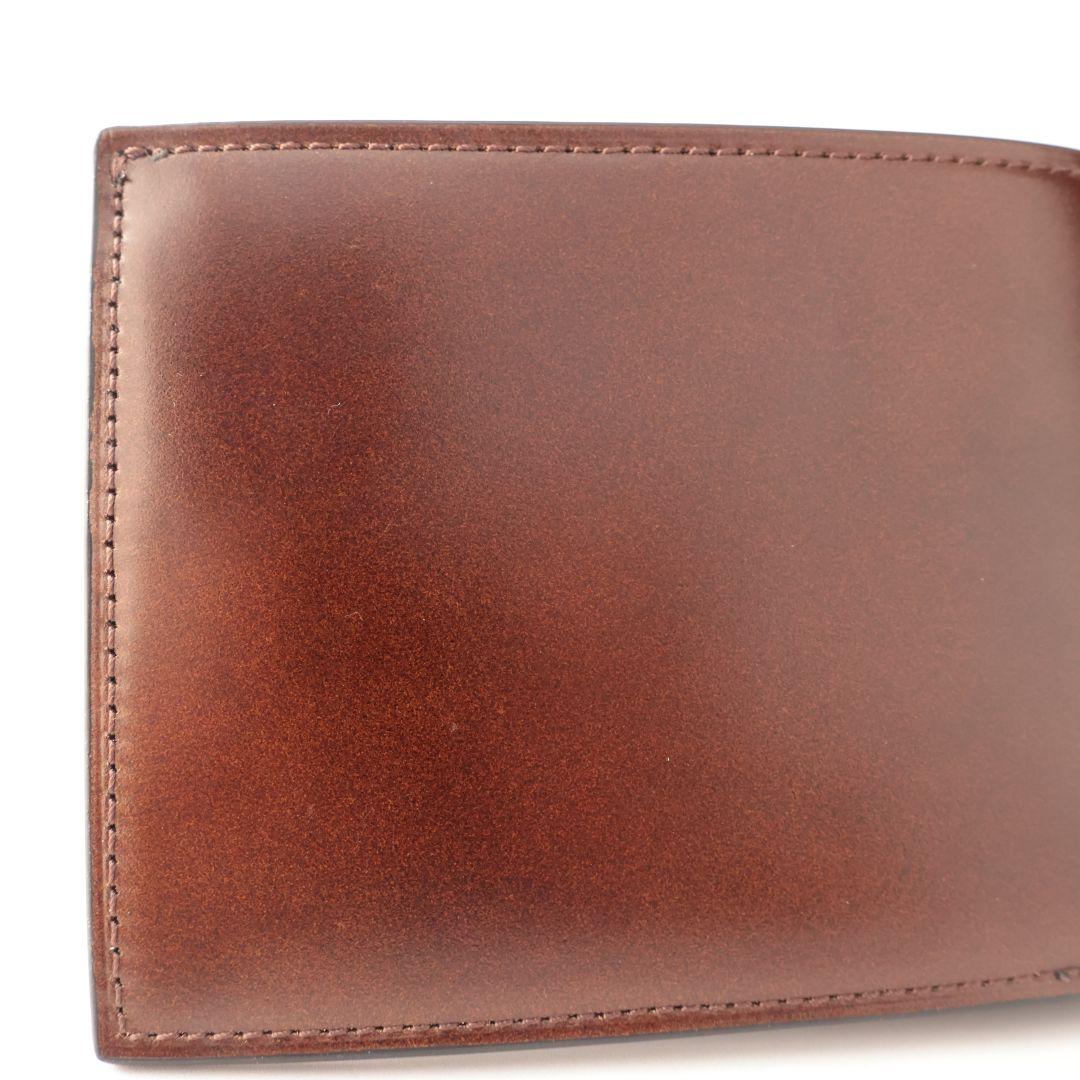 B品 ユハク yuhaku コードバン 二つ折り財布 札入れ ダークブラウン